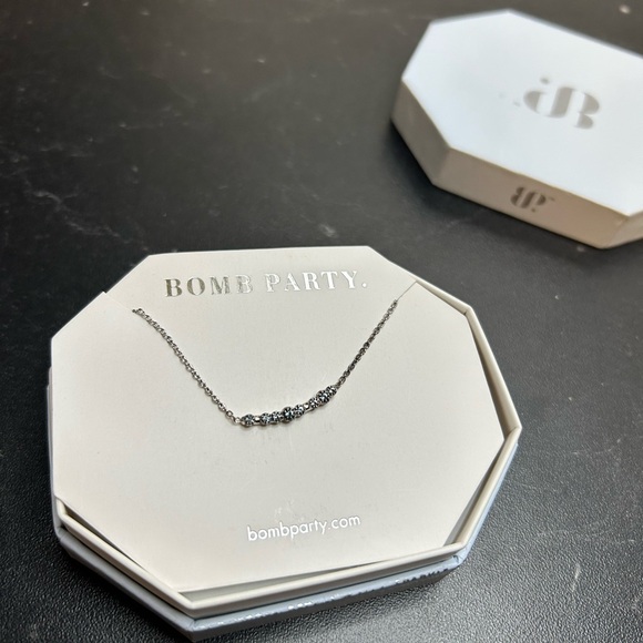 Bomb Party Dainty aquamarine bar Necklace RBP3903 - Picture 7 of 7